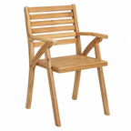 Ensemble de 3 chaises de jardin avec coussins en bois d'acacia