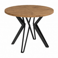 Table Ronde Extensible pour Salle à Manger Industrielle en Chêne