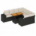 Ensemble de meubles de jardin avec coussins noirs