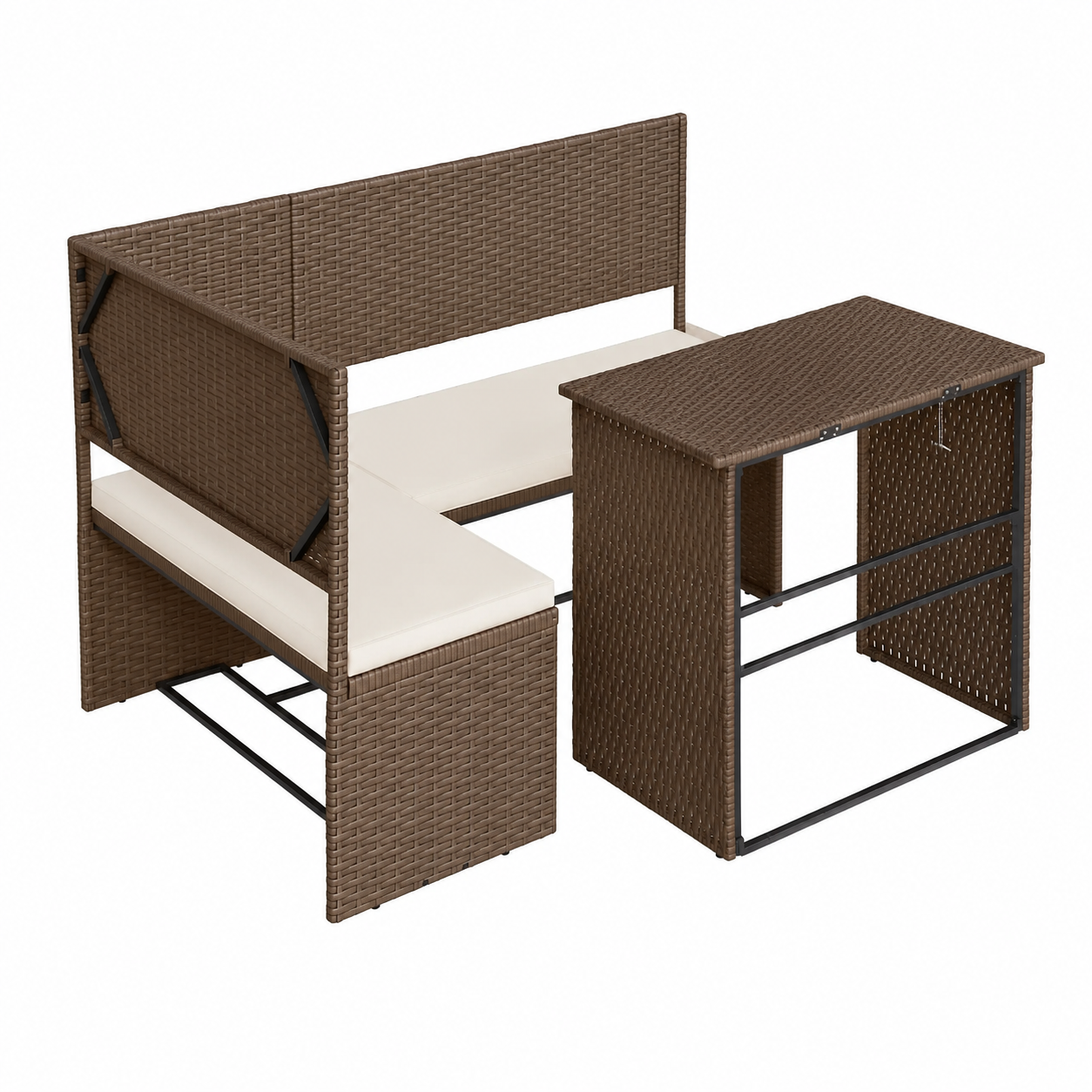 Ensemble de salon de jardin avec table et coussins