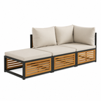 Ensemble de meubles de jardin en bois d'acacia avec coussins