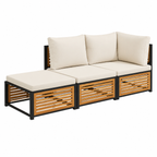 Ensemble de meubles de jardin en bois d'acacia avec coussins