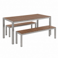 Mobilier d'extérieur en aluminium et bois composite marron