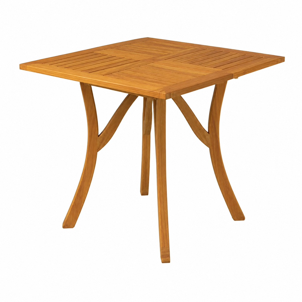 Table carrée d'extérieur en bois d'acacia