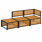 Ensemble de meubles de jardin en bois d'acacia avec coussins