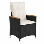 Ensemble de meubles d'extérieur 5 pièces avec coussins noirs
