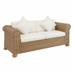 Sofa deux places en rotin avec coussins confortables