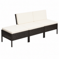 Ensemble de mobilier de jardin 3 pièces avec coussins