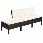 Ensemble de mobilier de jardin 3 pièces avec coussins