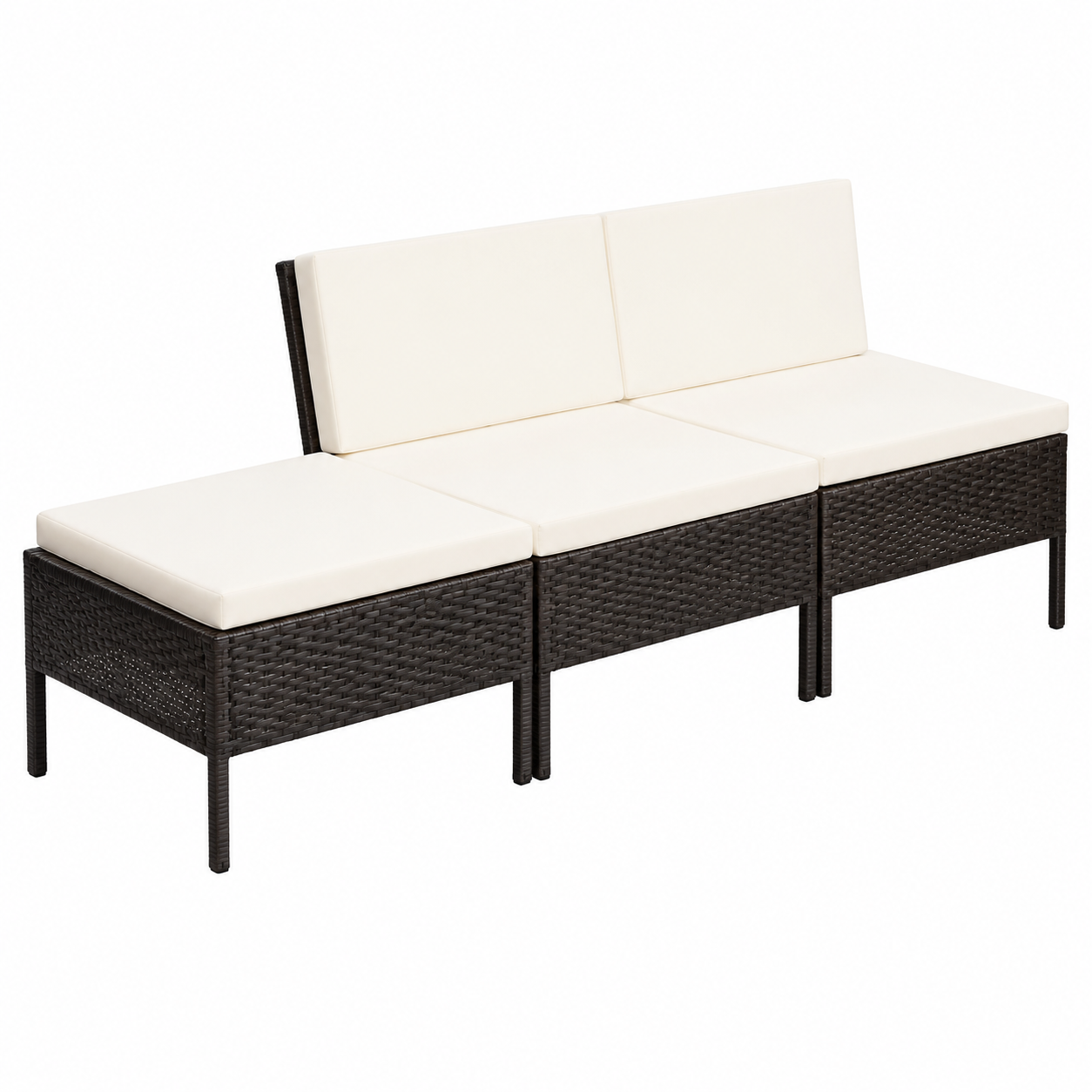 Ensemble de mobilier de jardin 3 pièces avec coussins
