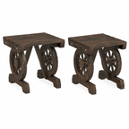Lot de 2 repose-pieds d'extérieur en bois de sapin
