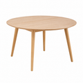 Table à manger ronde en bois de chêne 140 cm