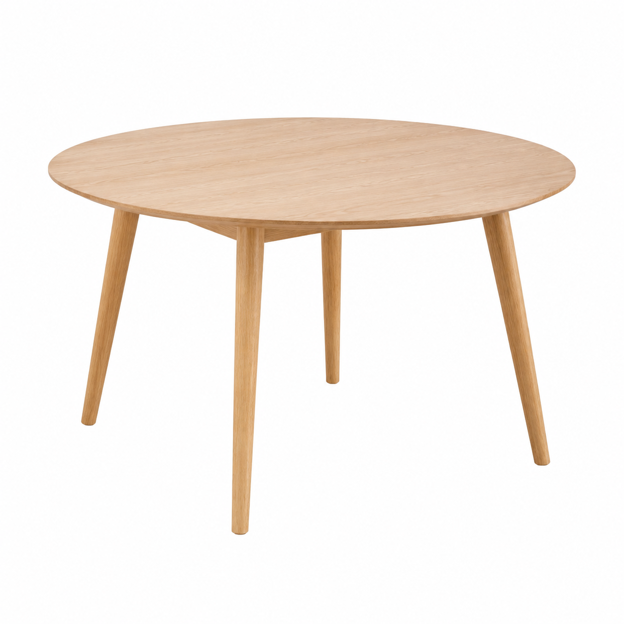 Table à manger ronde en bois de chêne 140 cm