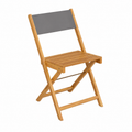 Lot de 2 chaises en bois d'acacia et tissu anthracite