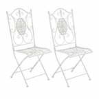 Chaises de jardin en métal blanc antique, lot de 2