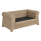 Sofa deux places en rotin avec coussins confortables