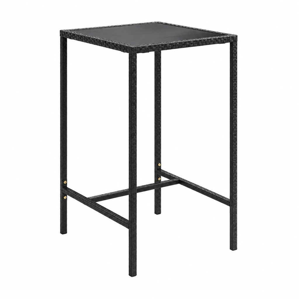 Mobilier de jardin 5 pièces avec coussins en résine tressée noire