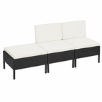 Ensemble de mobilier de jardin 3 pièces avec coussins