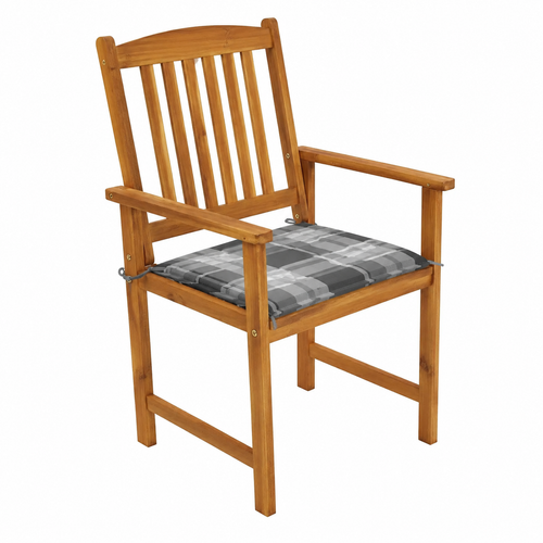 Ensemble de 2 chaises de jardin avec coussins en bois d'acacia
