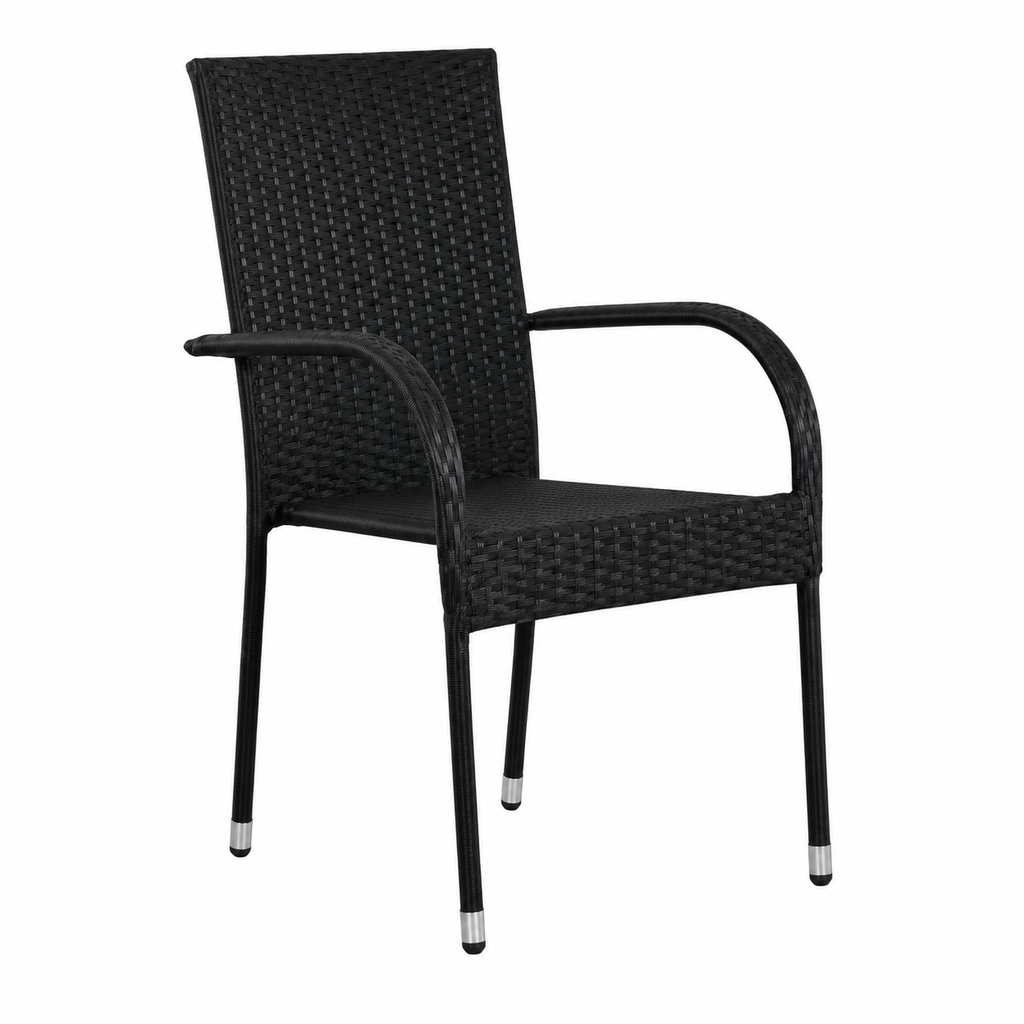 Set de salle à manger extérieur 5 pièces noir