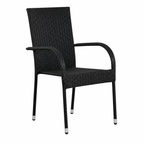 Set de salle à manger extérieur 5 pièces noir