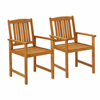 Ensemble de 2 chaises de jardin avec coussins en bois d'acacia