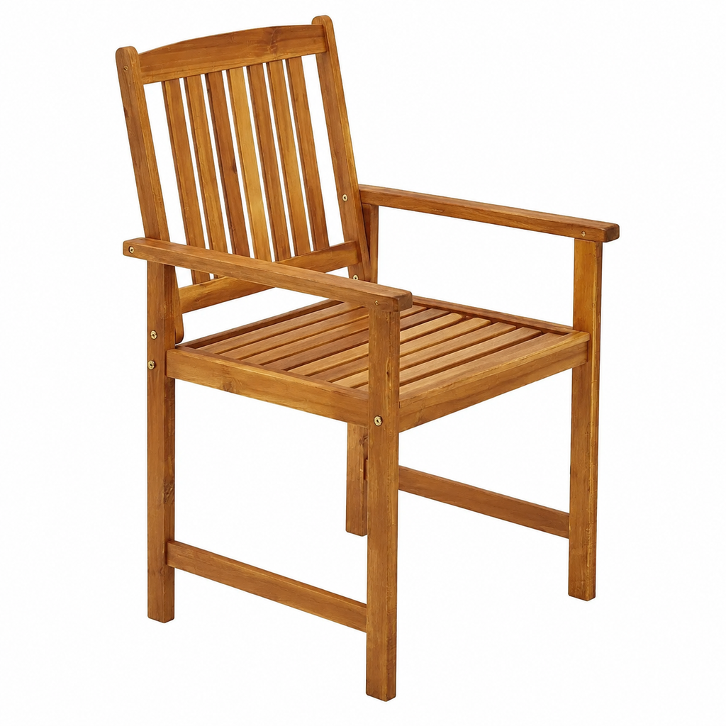 Ensemble de 2 chaises de jardin avec coussins en bois d'acacia