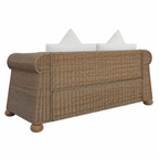 Sofa deux places en rotin avec coussins confortables
