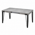Table à Manger Extensible avec Plateau Imitation Ciment