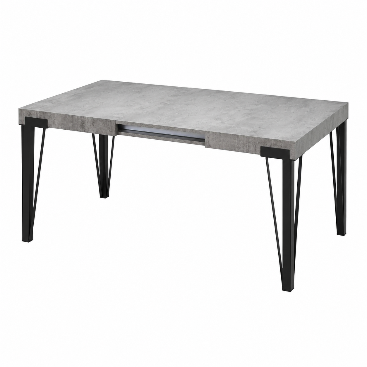 Table à Manger Extensible avec Plateau Imitation Ciment